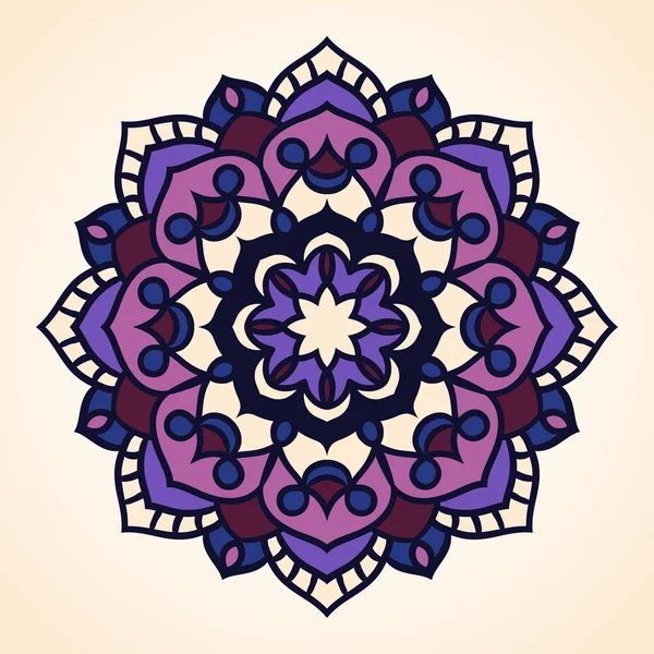 Mandala de flores. Patrón étnico. Mandala redondo de líneas. Vector l — Vector de stock