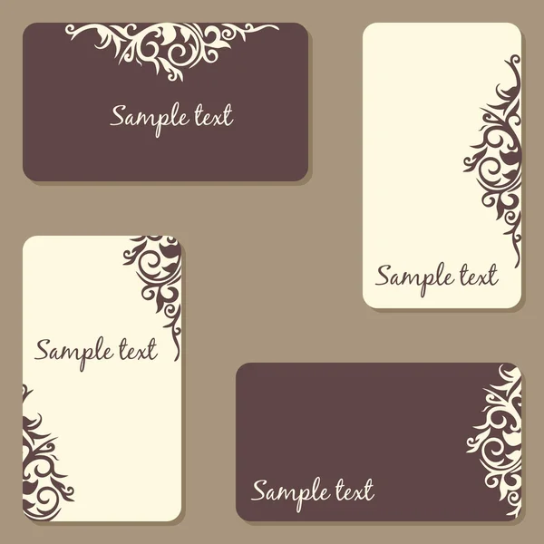 Conjunto de tarjetas de visita. Diseños de belleza. Tarjetas vintage — Vector de stock