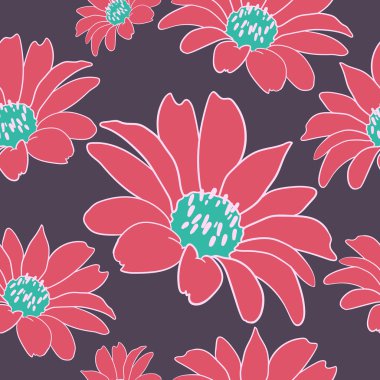 Seamless pattern with flowers. Floral seamless pattern. Vector b