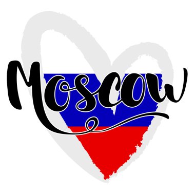 Moskova yazı. El Moskova yazılı. Rus bayrağı s