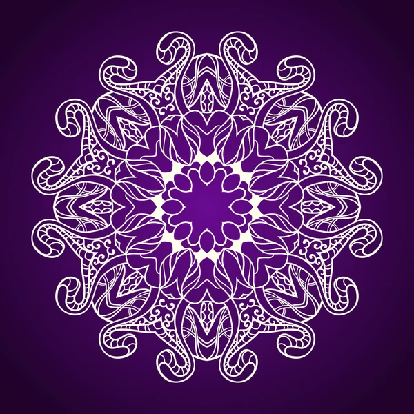 Mandala de flores. Patrón étnico. Mandala redondo de líneas. Vector l — Vector de stock