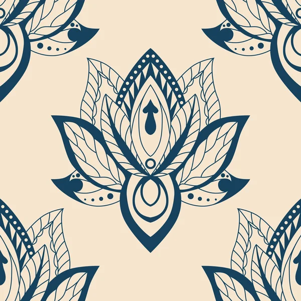 Vektör lotus çiçekleri ile soyut seamless modeli. Soyut ve