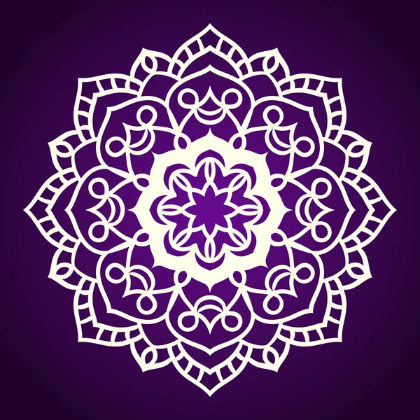 Çiçek Mandala. Etnik desen. Yuvarlak Mandala satır. Vektör l