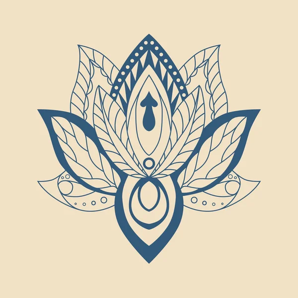 Lotus Mandala. Loto ornamental vectorial, zentang étnico. Adorno — Vector de stock