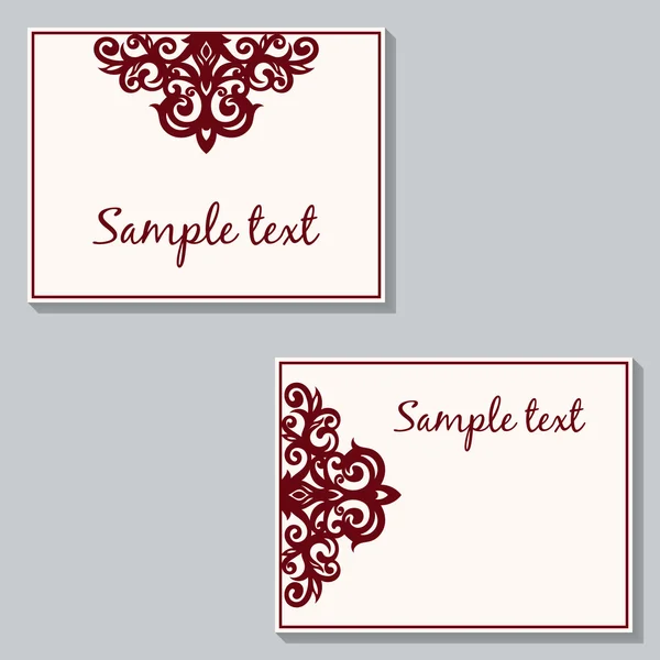 Conjunto de tarjetas florales. Postal con un patrón vintage. Vintage en — Vector de stock