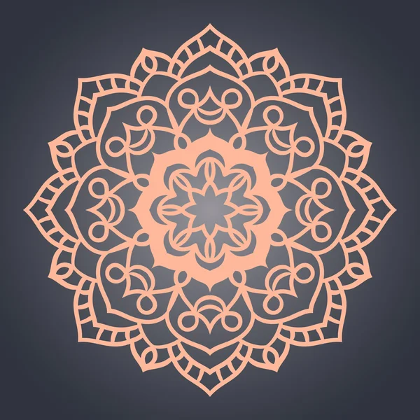 Mandala de flores. Patrón étnico. Mandala redondo de líneas. Vector i — Vector de stock