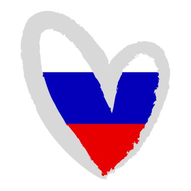 Kalp şeklinde Rus bayrağı.