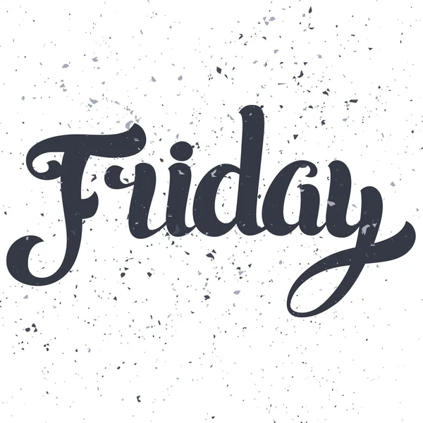 Friday lettering. Hand written Friday poster. Modern hand letter — Stock Vector