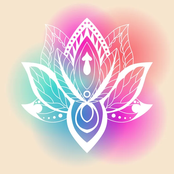 Lotus Mandala. Vektör süs Lotus, etnik zentang. Süsleme