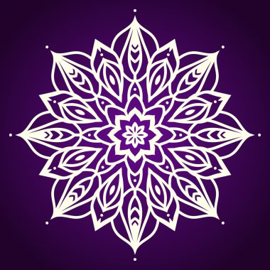 Çiçek Mandala. Etnik desen. Yuvarlak Mandala satır. Ben vektör