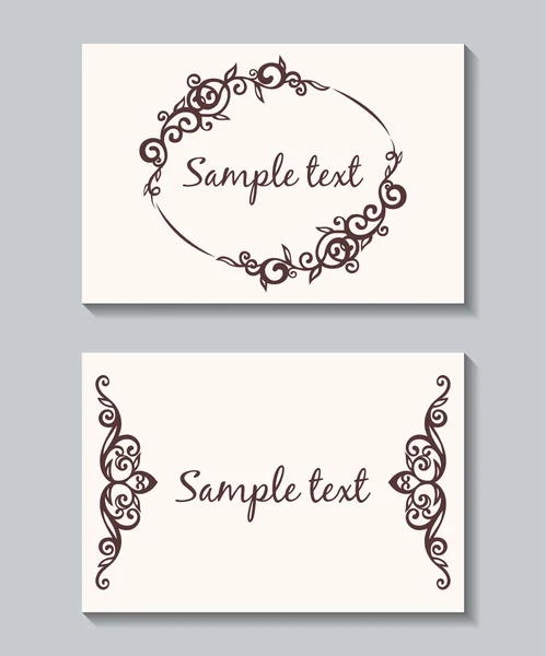 Conjunto de tarjetas florales. Postal con un patrón vintage. Vintage en — Vector de stock