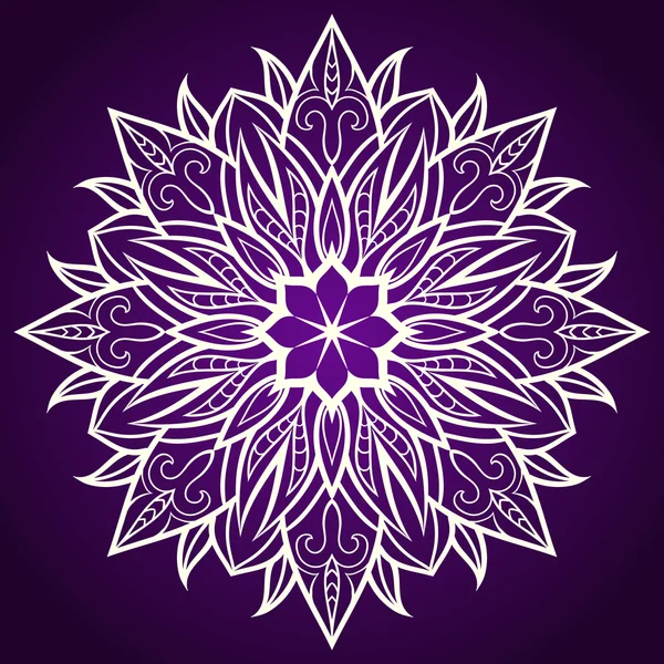 Mandala de flores. Patrón étnico. Mandala redondo de líneas. Vector i — Vector de stock