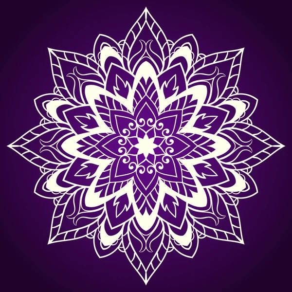 Mandala de flores. Patrón étnico. Mandala redondo de líneas. Vector i — Vector de stock