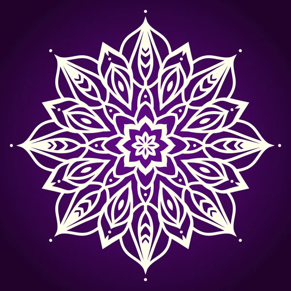 Mandala de flores. Patrón étnico. Mandala redondo de líneas. Vector i — Vector de stock