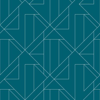 Yeşil arka planda kusursuz geometrik desen. Vektör kusursuz desen. Eşkenar dörtgen ve düğümlerle Geometrik arkaplan. Soyut geometrik desen.