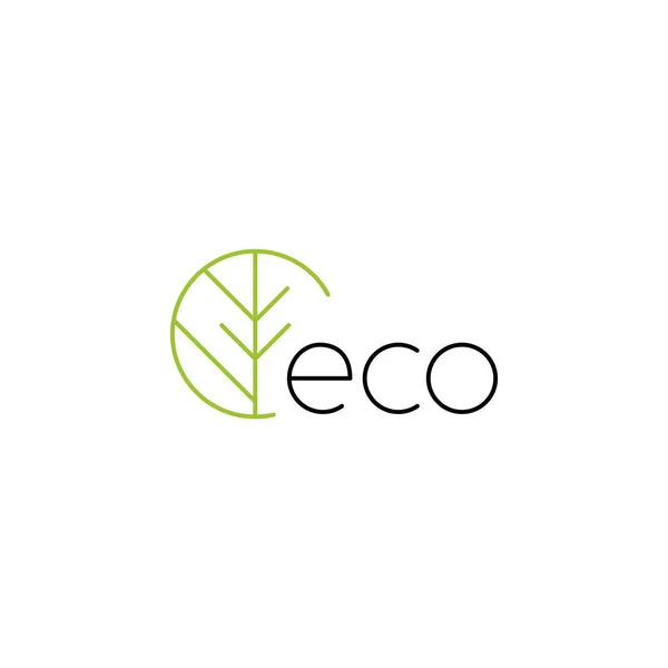 Eco Logo Mit Grünem Zweig Natürlich Ökologisch Natürliche Abzeichen Für — Stockvektor