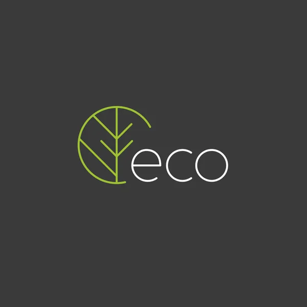 Eco Logo Met Groene Tak Natuurlijk Eco Natuurlijke Badges Voor — Stockvector