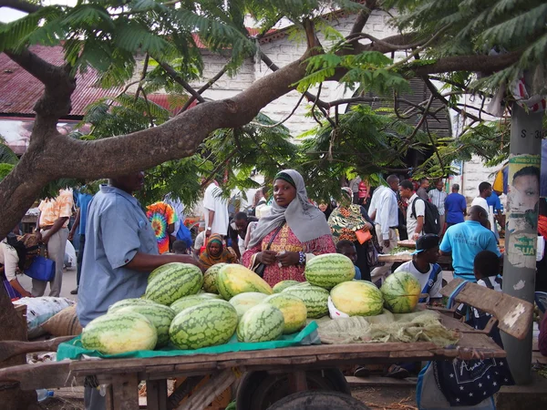 Puesto de melón en Zanzíbar — Foto de Stock