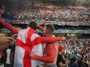 England fans body paint Marseille clipart