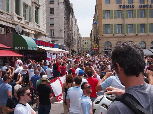 Penggemar Inggris di Marseille — Stok Foto