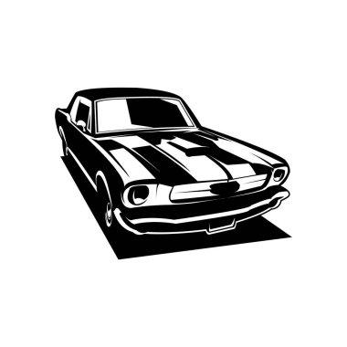 Kaslı araba logosu tasarımı. Önden çok sert görünüyor. Logo, rozet ve çıkartma tasarımları için en iyisi..