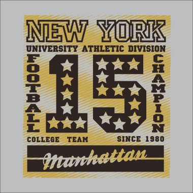 t-shirt, New York tipografi, futbol tasarım grafik