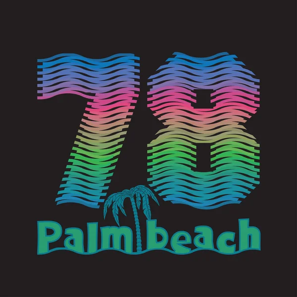 Palm Beach, typographie surf t-shirts — Image vectorielle