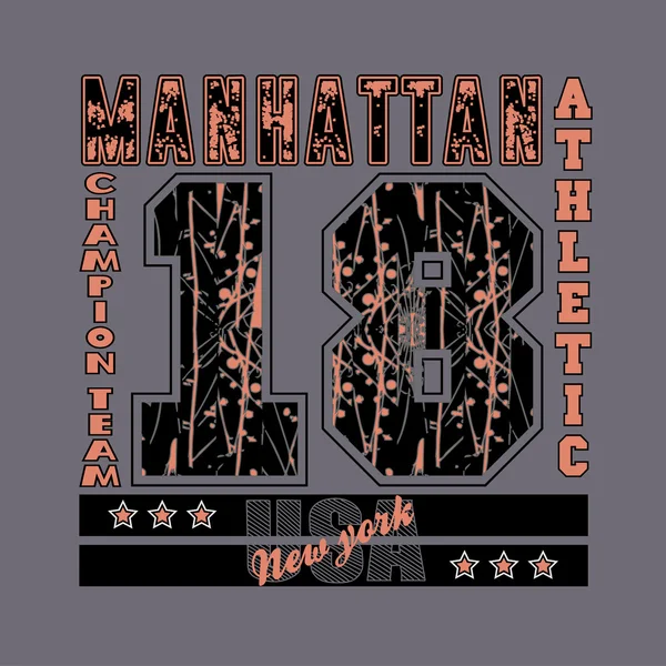 Manhattan, New York, tipografi, atletik, tasarım grafik