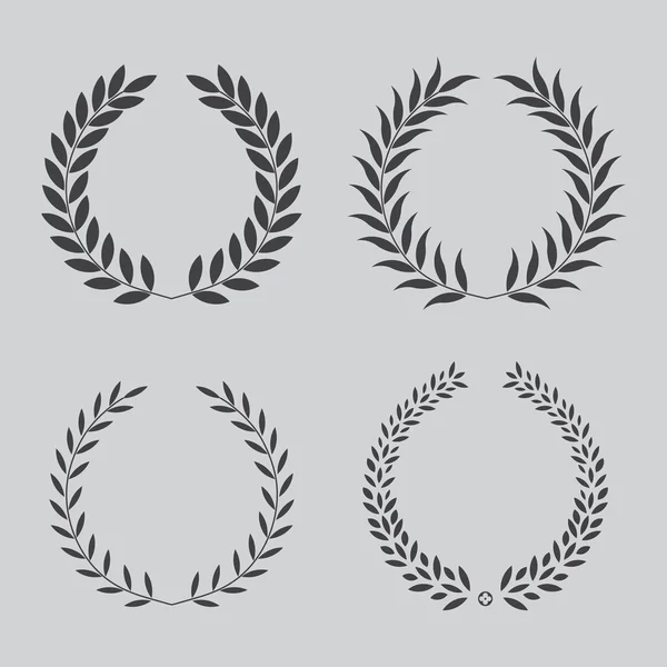 Set icon laurel wreath — Stock Vector