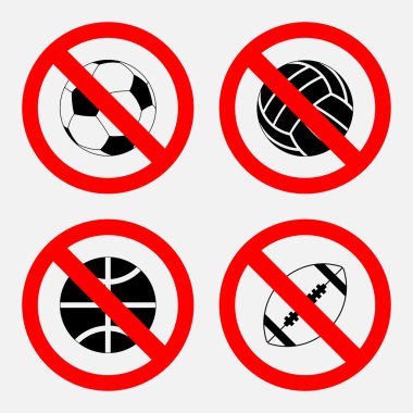yasak işareti spor oyunu, oyun, basketbol, futbol oynamak