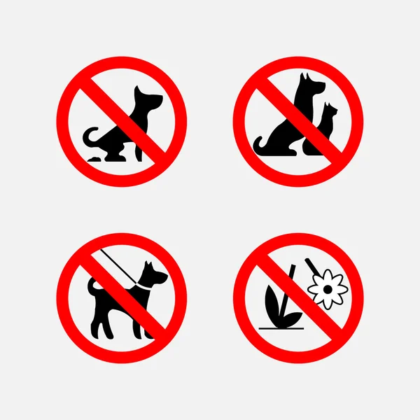 yasaklayan hayvanlar, bitkiler, tamamen düzenlenebilir vektör im simgesi işaretleri