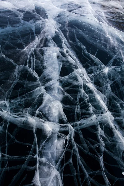 Dark ice and white cracks — Stock Photo, Image