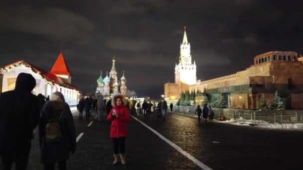 Dezembro 2020 Moscow Rússia Praça Vermelha Véspera Das Férias Ano — Vídeo de Stock