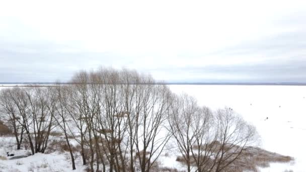 Lago Ghiacciato Panorma Inverno — Video Stock