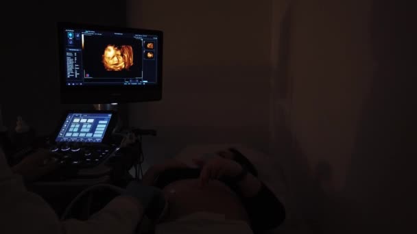 Лікар Проводить Ультразвукове Дослідження Вагітною Дівчиною — стокове відео
