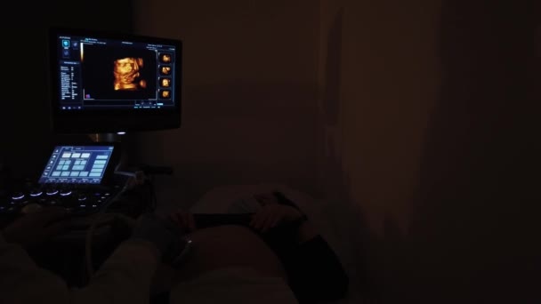 Docteur Fait Une Échographie Avec Une Fille Enceinte — Video