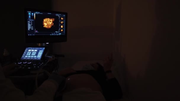 Docteur Fait Une Échographie Avec Une Fille Enceinte — Video