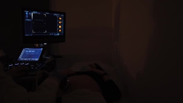 Orvos Ultrahangot Tart Egy Terhes Lánnyal — Stock videók