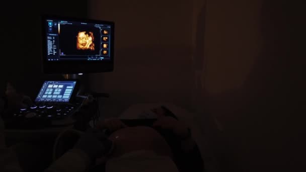 Docteur Fait Une Échographie Avec Une Fille Enceinte — Video