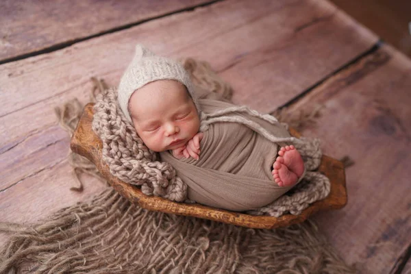 Slapen Pasgeboren Jongen Eerste Dagen Van Het Leven Pasgeboren Fotosessie — Stockfoto