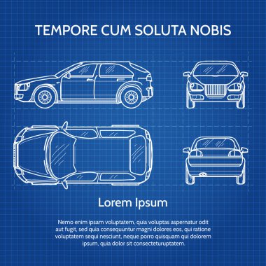 Araba vektör blueprint