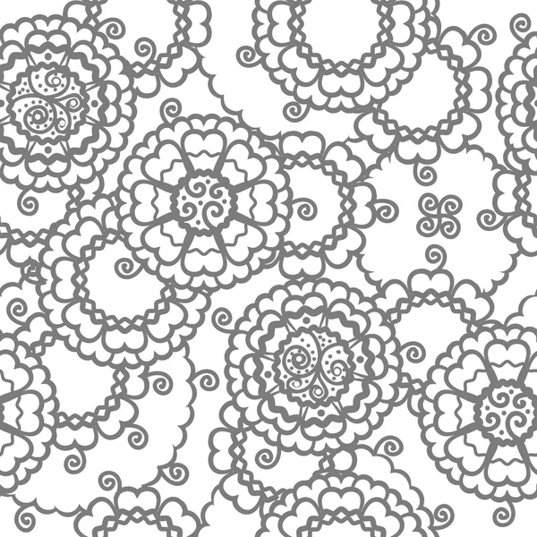 헤 너 멘디 꽃 패턴 — 스톡 벡터