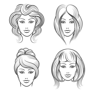 Değişik saç modelleri Bayan yüzleri
