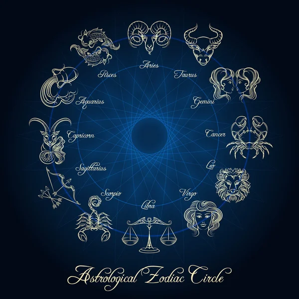 Círculo zodiacal astrológico — Archivo Imágenes Vectoriales