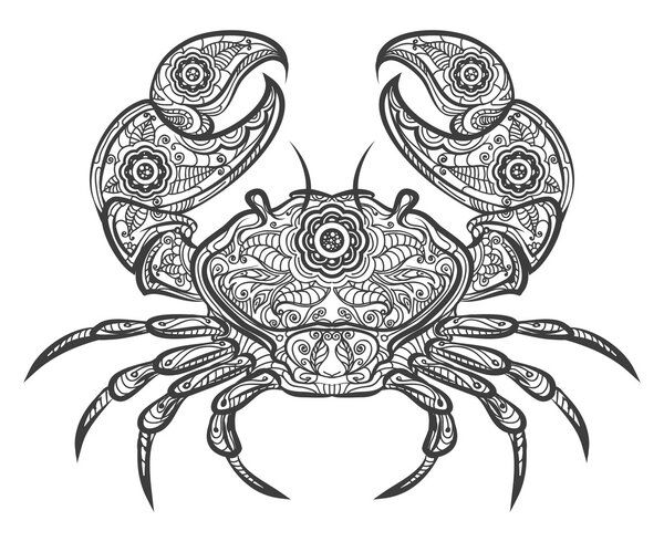 Крабовидная иконка. Векторный краб
