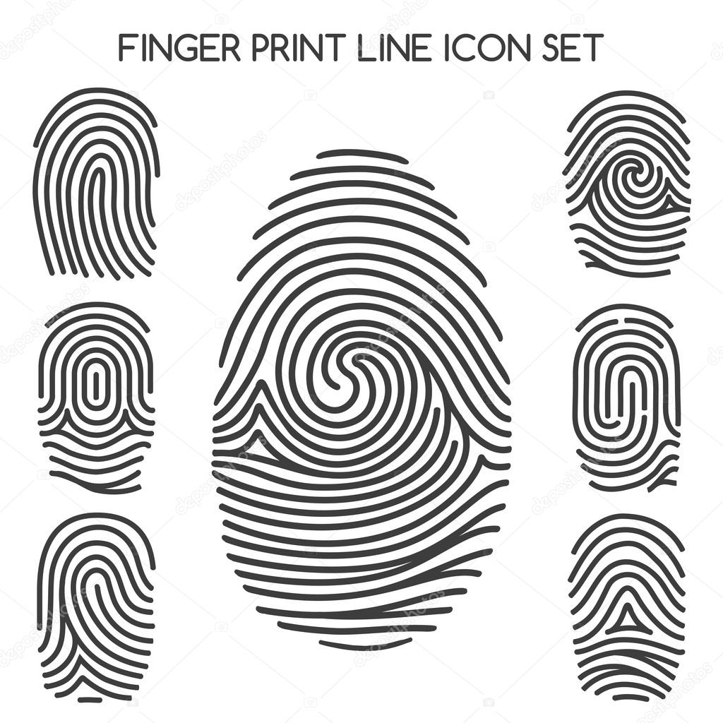 Fingerprint line icons