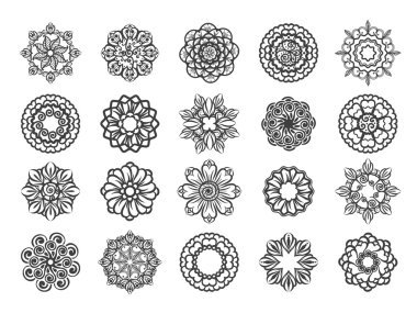 Süs çiçek dairesel mehndi seti