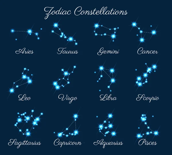 Vector constelaciones del zodíaco — Archivo Imágenes Vectoriales