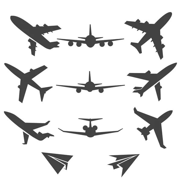 Uçak vektör simgeler — Stok Vektör