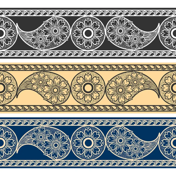 Paisley horizontale Muster — Stockvektor